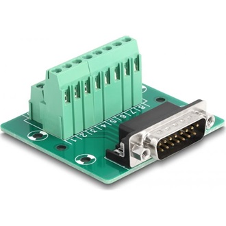 Delock D-Sub 15 tűs apa - Terminal Block DIN sínhez
