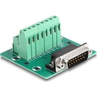 Delock D-Sub 15 tűs apa - Terminal Block DIN sínhez