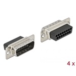 Delock D-Sub 15 tűs krimpelhető apa, fém 4 db.