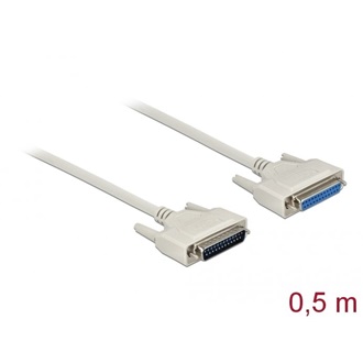 Delock D-Sub 25pin -> D-Sub 25pin M/F adatkábel 0.5m bézs