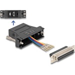 Delock D-Sub 25-tűs anya   RJ12 anya összekötő adapter fekete