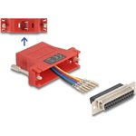 Delock D-Sub 25-tűs anya   RJ12 anya összekötő adapter piros