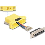 Delock D-Sub 25-tűs anya   RJ12 anya összekötő adapter sárga
