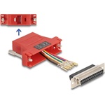 Delock D-Sub 25-tűs anya   RJ45 anya összekötő adapter piros