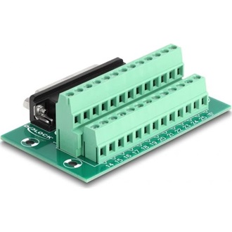 Delock D-Sub 25 tűs anya - Terminal Block DIN sínhez