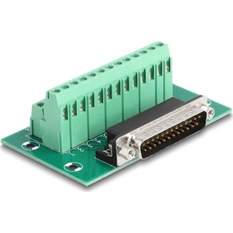 Delock D-Sub 25 tűs apa - Terminal Block DIN sínhez