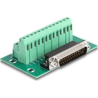 Delock D-Sub 25 tűs apa - Terminal Block DIN sínhez