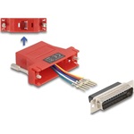 Delock D-Sub 25-tűs dugó   RJ12 anya összekötő adapter piros