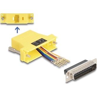 Delock D-Sub 25-tűs dugó   RJ45 anya összekötő adapter sárga