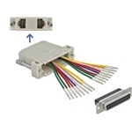 Delock D-Sub 25 tűs krimp anya - 2 x RJ45 anya eszközkészlettel bézs színben