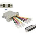 Delock D-Sub 25 tűs krimp apa - 2 x RJ45 anya eszköz készlettel bézs színben