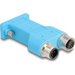 Delock D-Sub 9 anya - M12 apa és anya 5 tűs A-kódú CAN busz 180 -ban osztó, kék