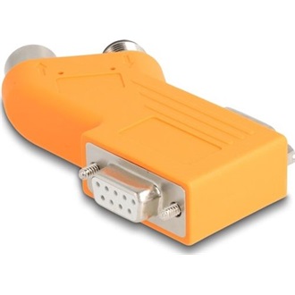 Delock D-Sub 9 apa és anya - M12 apa és anya 5 tűs A-kódú CAN busz 35 -ban osztó, narancs