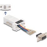 Delock D-Sub 9-tűs anya   RJ12 anya összekötő adapter fehér