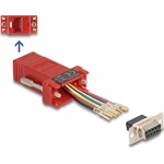 Delock D-Sub 9-tűs anya   RJ45 anya összekötő adapter piros