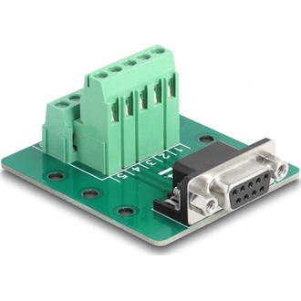 Delock D-Sub 9 tűs anya - Terminal Block DIN sínhez