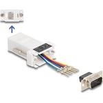 Delock D-Sub 9-tűs dugó   RJ12 anya összekötő adapter fehér