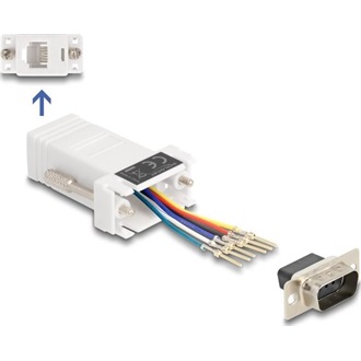 Delock D-Sub 9-tűs dugó   RJ12 anya összekötő adapter fehér
