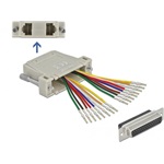 Delock D-Sub HD 44 tűs krimp anya - 2 x RJ45 anya eszközkészlettel bézs színben