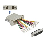 Delock D-Sub HD 44 tűs krimp apa - 2 x RJ45 anya eszköz készlettel bézs színben