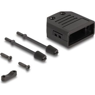 Delock D-Sub foglalat 9 tűs apa / anya műanyag kerethez feszültség csökkentő fekete