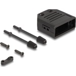 Delock D-Sub foglalat 9 tűs apa / anya műanyag kerethez feszültség csökkentő fekete