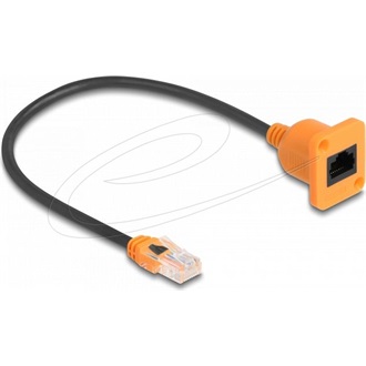 Delock D-Type RJ45 kábelcsatlakozó a jackhez Cat.5e UTP narancssárga / fekete 30 cm