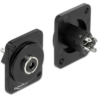 Delock Jack 3,5mm -> 4db forrfül F/M D-Type modul fekete