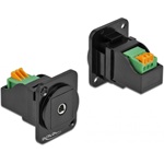 Delock Jack stereo 3,5mm (3pin) -> Terminal block 2pin F/F D-Type modul fekete