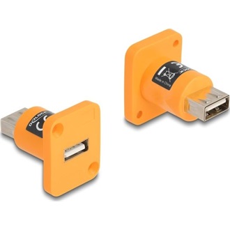 Delock D-típusú Modul A-típusú USB 2.0 csatlakozós anya   anya narancssárga