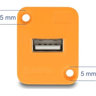 Delock D-típusú Modul A-típusú USB 2.0 csatlakozós anya   anya narancssárga