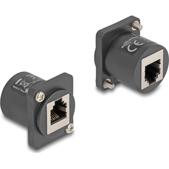 Delock D-típusú Modul RJ12 anya   anya csavarokkal fekete
