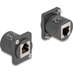 Delock D-típusú Modul RJ12 anya   anya csavarokkal fekete