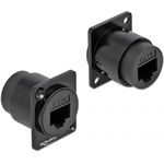 Delock RJ45 CAT6A UTP -> RJ45 CAT6A UTP F/F D-Type modul fekete