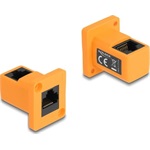 Delock D-típusú Modul RJ45 anya   anya 90 fokban hajlított narancssárga