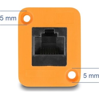 Delock D-típusú Modul RJ45 anya   anya narancssárga