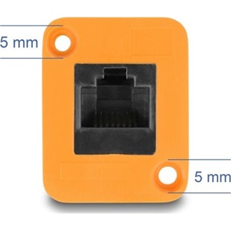 Delock D-típusú Modul RJ45 anya   anya narancssárga