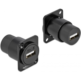Delock USB-A 2.0 -> USB-A 2.0 F/F D-Type modul fekete