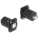 Delock D-típusú Modul USB 2.0 B-típusú hüvely - A-típusú hüvely csavarokkal fekete