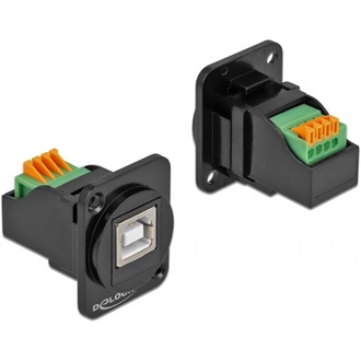 Delock USB-B 2.0 -> Terminal block 4pin F/F D-Type modul fekete