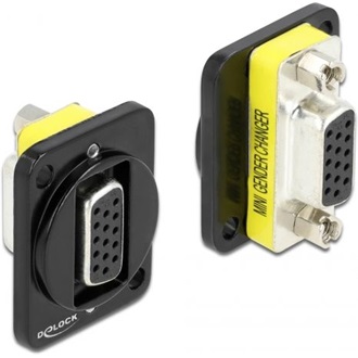 Delock VGA -> VGA F/F D-Type modul fekete