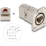 Delock D-típusú RJ45 beépített csatlakozó Cat.6A STP fém