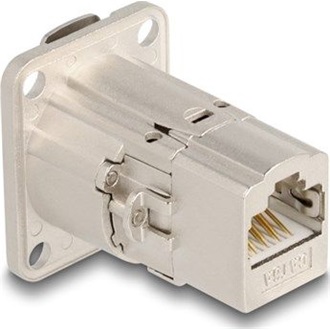 Delock D-típusú RJ45 beépített csatlakozó Cat.6A STP fém