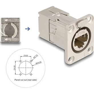 Delock D-típusú RJ45 beépített csatlakozó LSA kapcsolattal Cat.6A STP fém