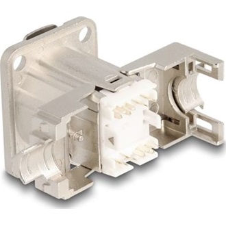 Delock D-típusú RJ45 beépített csatlakozó LSA kapcsolattal Cat.6A STP fém