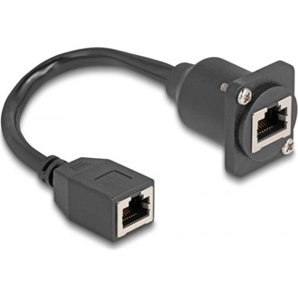 Delock RJ45 CAT5e STP -> RJ45 CAT5e STP F/F D-Type modul 0.2m fekete
