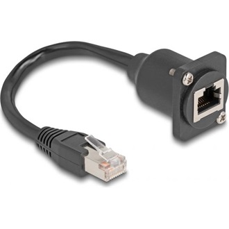 Delock RJ45 CAT5e STP -> RJ45 CAT5e STP M/F D-Type modul 0.2m fekete