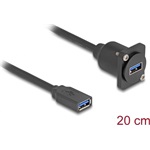 Delock USB-A 3.0 -> USB-A 3.0 F/F D-Type modul 0.2m fekete