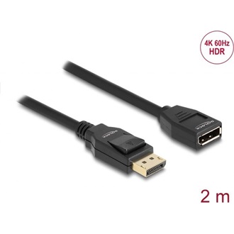 Delock DisplayPort 1.2 -> DisplayPort 1.2 M/F video kábel hosszabbító 2m fekete
