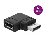 Delock DisplayPort 1.4 -> DisplayPort 1.4 M/F adapter fekete 90° jobb